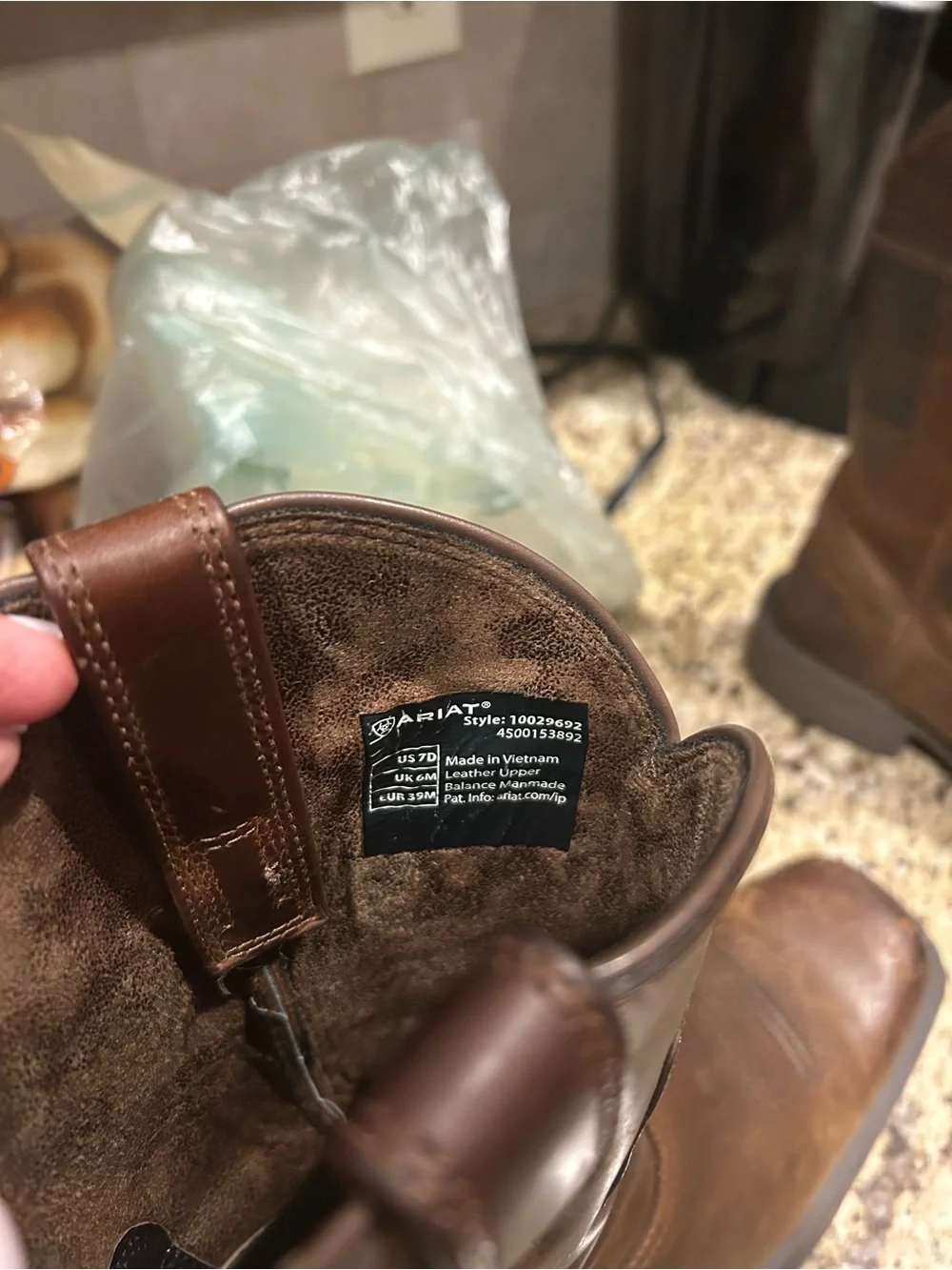 Ariat Men's Tan/Brown Work Boot with Grippy Rubber Sole
